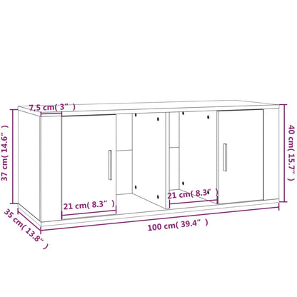 Tv-Meubel 00X35X40 Cm Bewerkt Hout Bruin Eikenkleur Bruineiken
