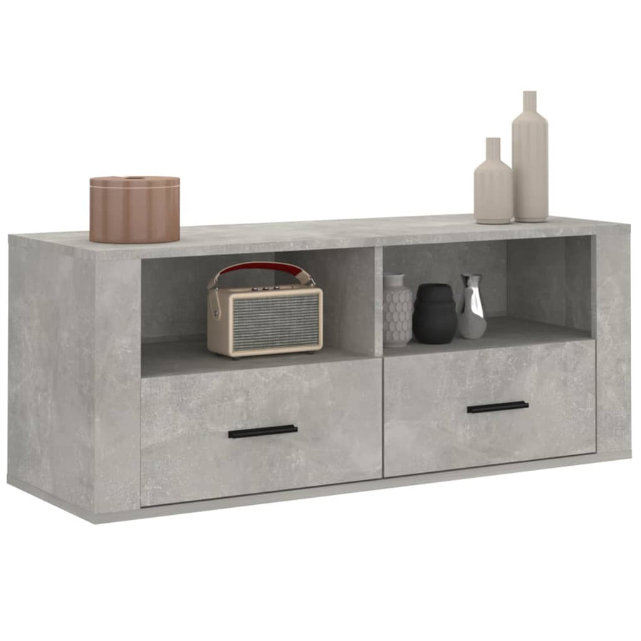Tv-Meubel 00X35X40 Cm Bewerkt Hout Betongrijs