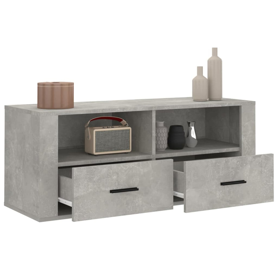 Tv-Meubel 00X35X40 Cm Bewerkt Hout Betongrijs