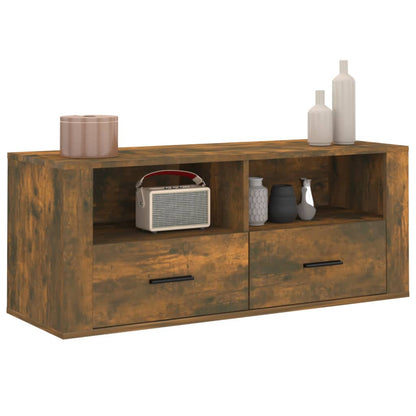 Tv-Meubel 00X35X40 Cm Bewerkt Hout Kleurig Gerookt eiken
