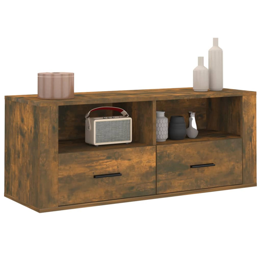 Tv-Meubel 00X35X40 Cm Bewerkt Hout Kleurig Gerookt eiken