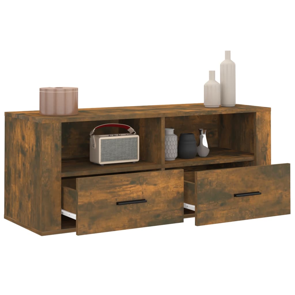 Tv-Meubel 00X35X40 Cm Bewerkt Hout Kleurig Gerookt eiken