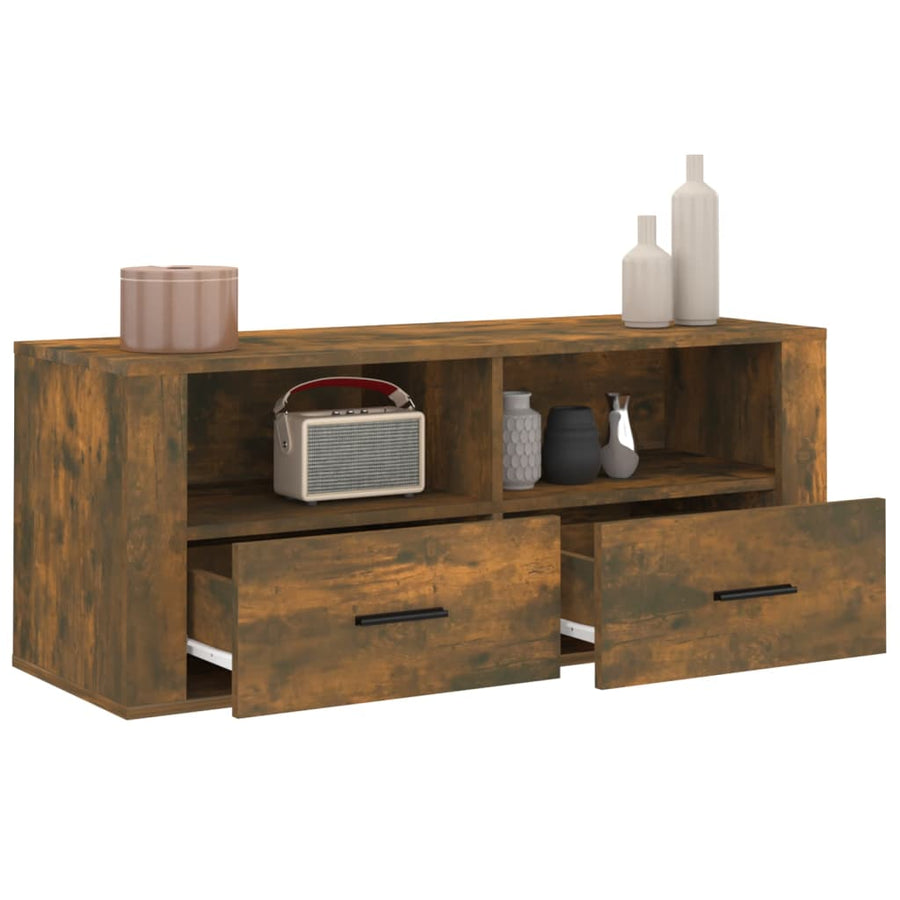 Tv-Meubel 00X35X40 Cm Bewerkt Hout Kleurig Gerookt eiken