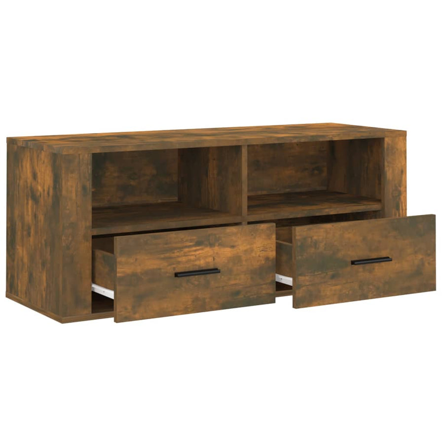 Tv-Meubel 00X35X40 Cm Bewerkt Hout Kleurig Gerookt eiken