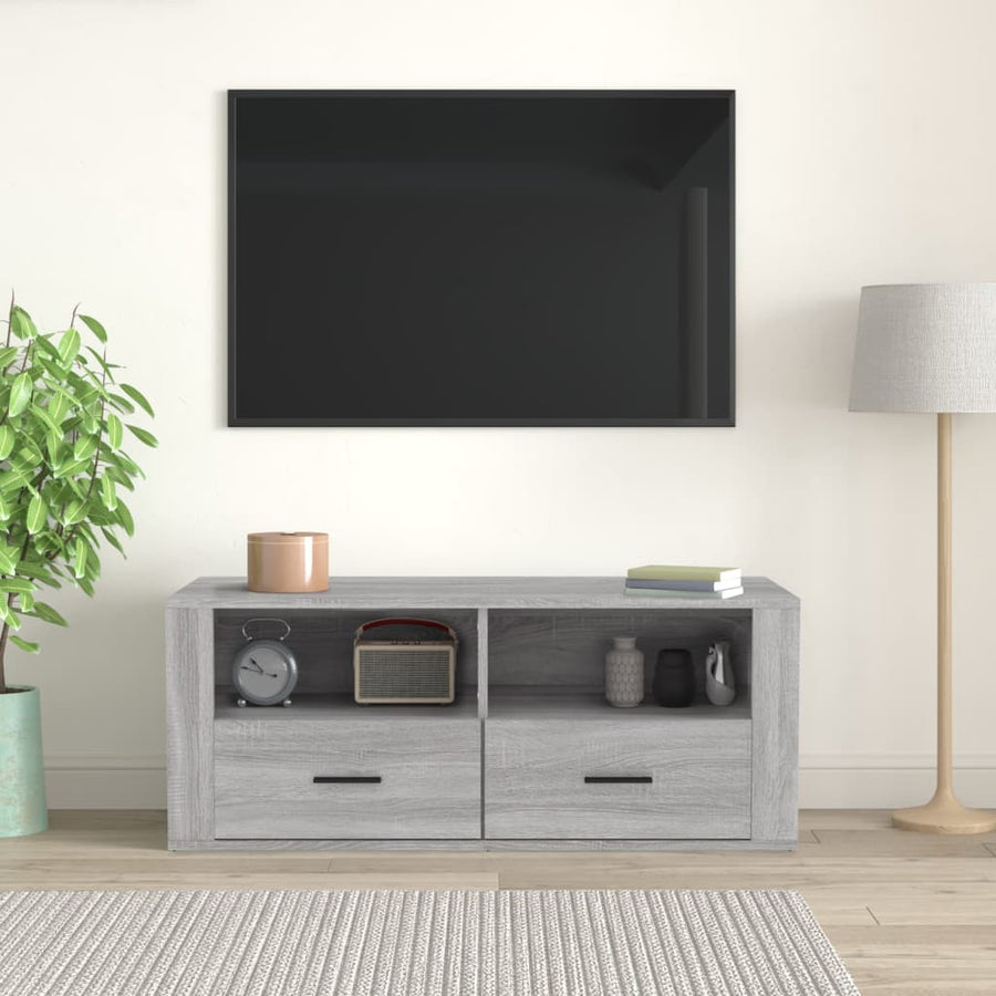 Tv-Meubel 00X35X40 Cm Bewerkt Hout Eikenkleurig Grijs sonoma