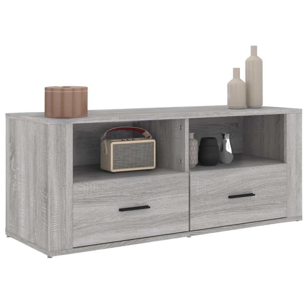 Tv-Meubel 00X35X40 Cm Bewerkt Hout Eikenkleurig Grijs sonoma