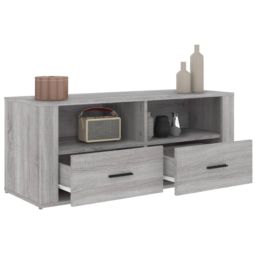 Tv-Meubel 00X35X40 Cm Bewerkt Hout Eikenkleurig Grijs sonoma