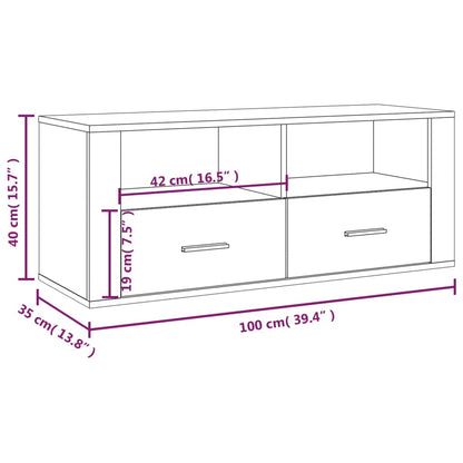 Tv-Meubel 00X35X40 Cm Bewerkt Hout Eikenkleurig Grijs sonoma