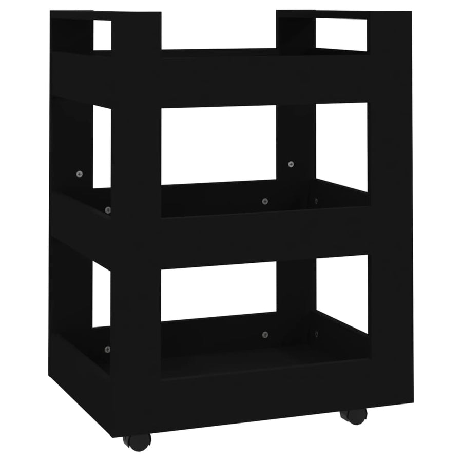 Keukentrolley 60X45X80 Cm Bewerkt Hout Zwart