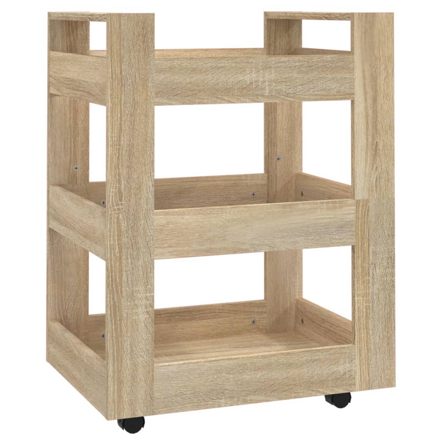 Keukentrolley 60X45X80 Cm Bewerkt Hout Sonoma Eikenkleurig