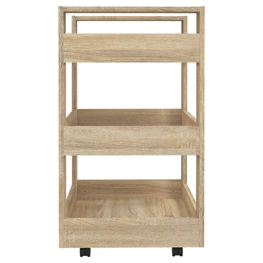 Keukentrolley 60X45X80 Cm Bewerkt Hout Sonoma Eikenkleurig