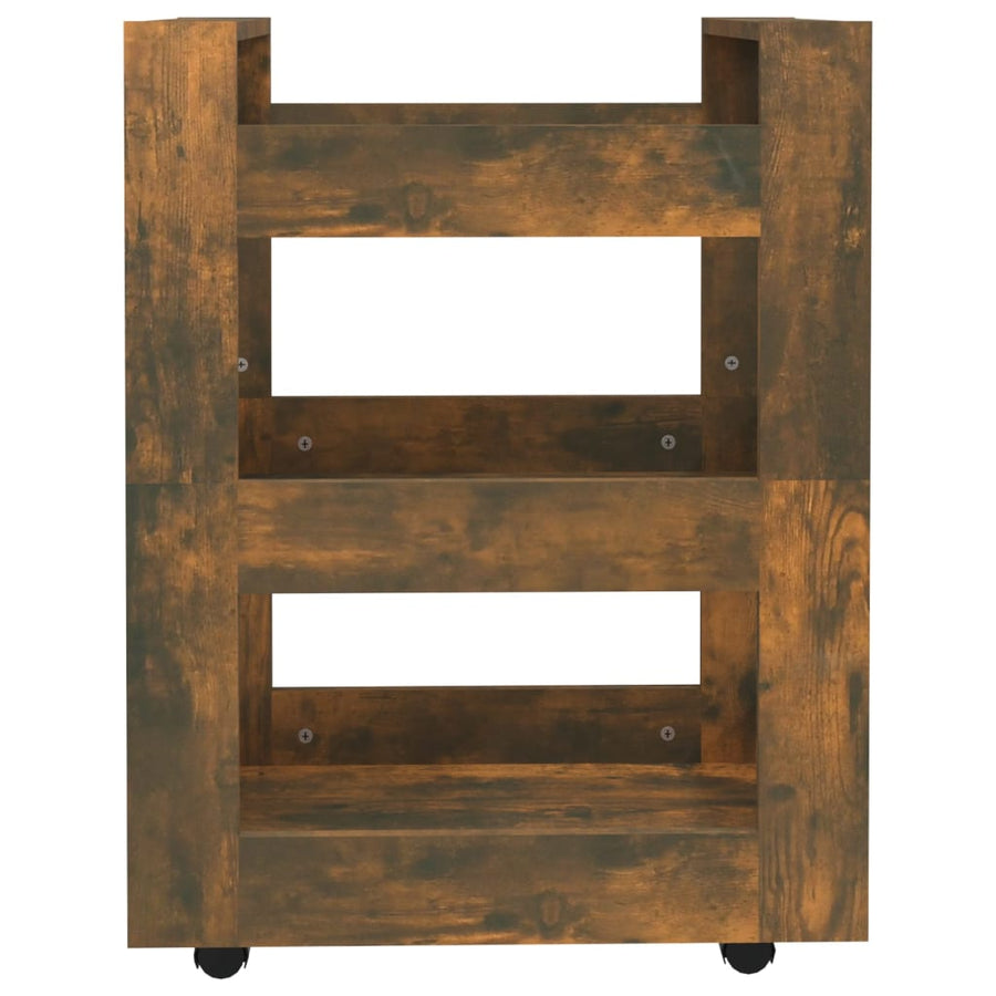 Keukentrolley 60X45X80 Cm Bewerkt Hout Gerookt Eikenkleurig