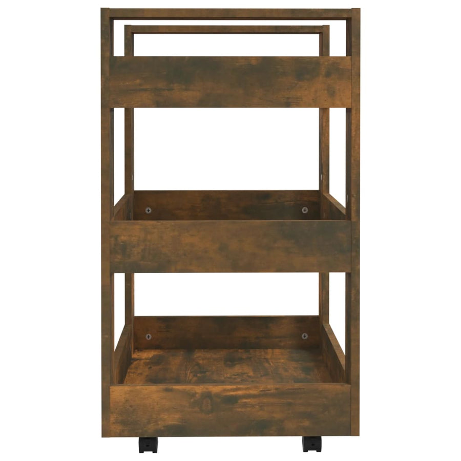 Keukentrolley 60X45X80 Cm Bewerkt Hout Gerookt Eikenkleurig