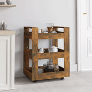 Keukentrolley 60x45x80 cm bewerkt hout gerookt eiken