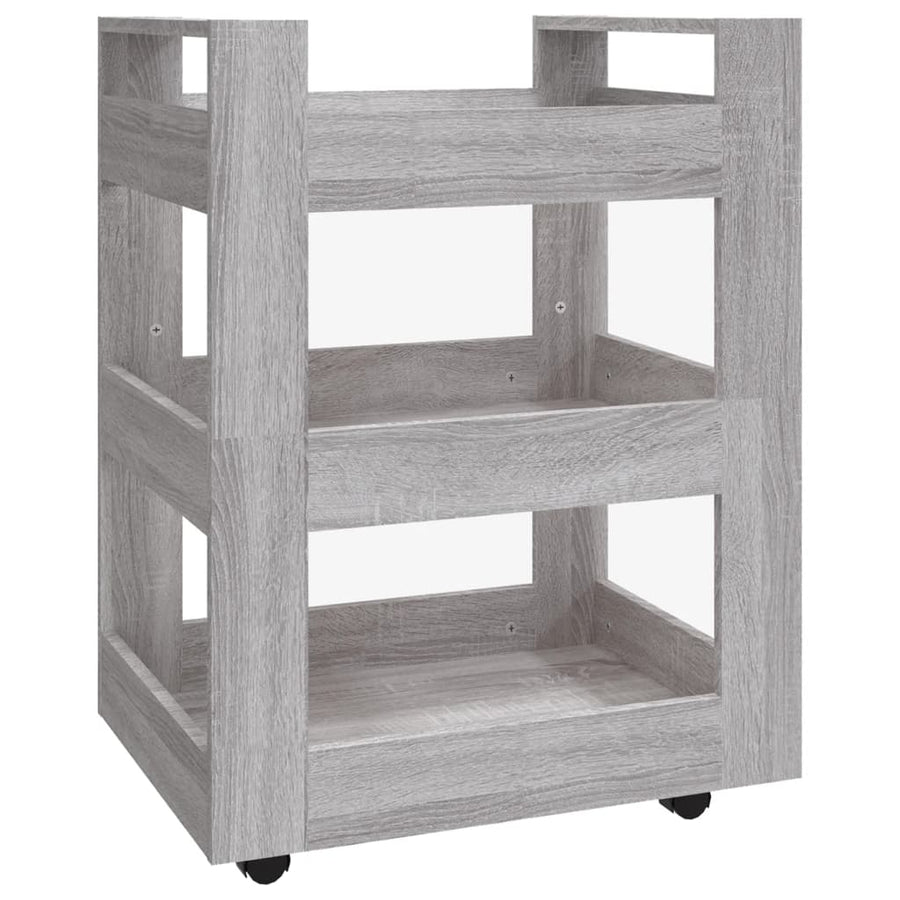 Keukentrolley 60X45X80Cm Bewerkt Hout Grijs Sonoma Eikenkleurig
