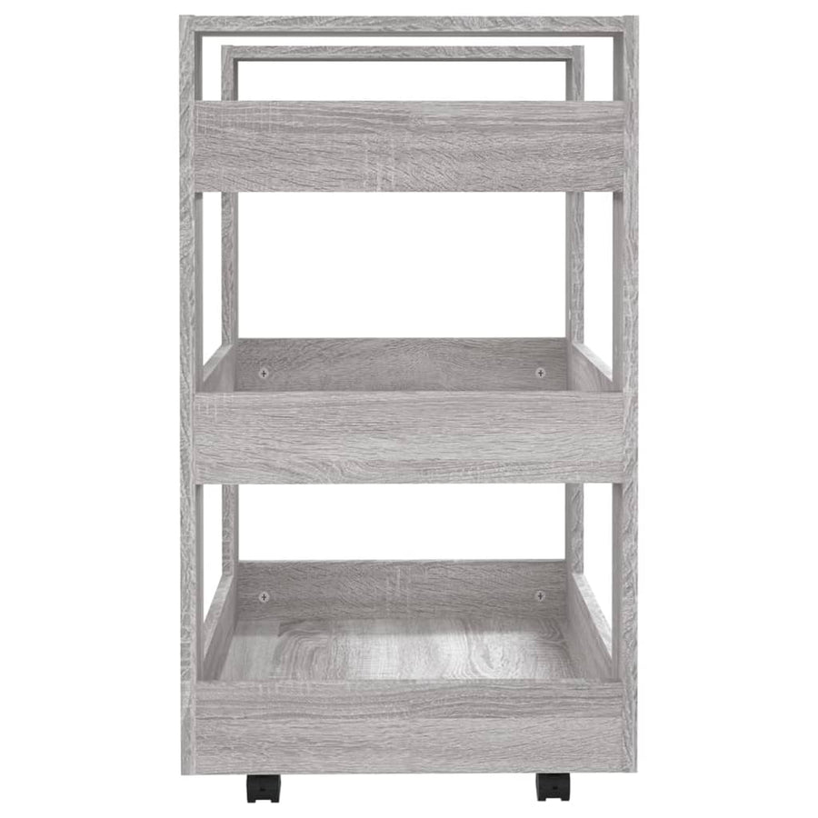 Keukentrolley 60X45X80Cm Bewerkt Hout Grijs Sonoma Eikenkleurig
