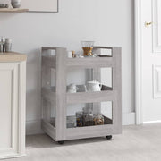 Keukentrolley 60x45x80 cm bewerkt hout grijs sonoma