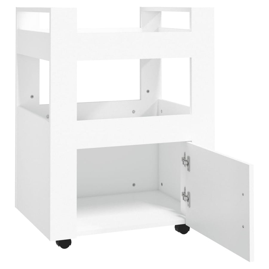 Keukentrolley 60X45X80 Cm Bewerkt Hout Wit