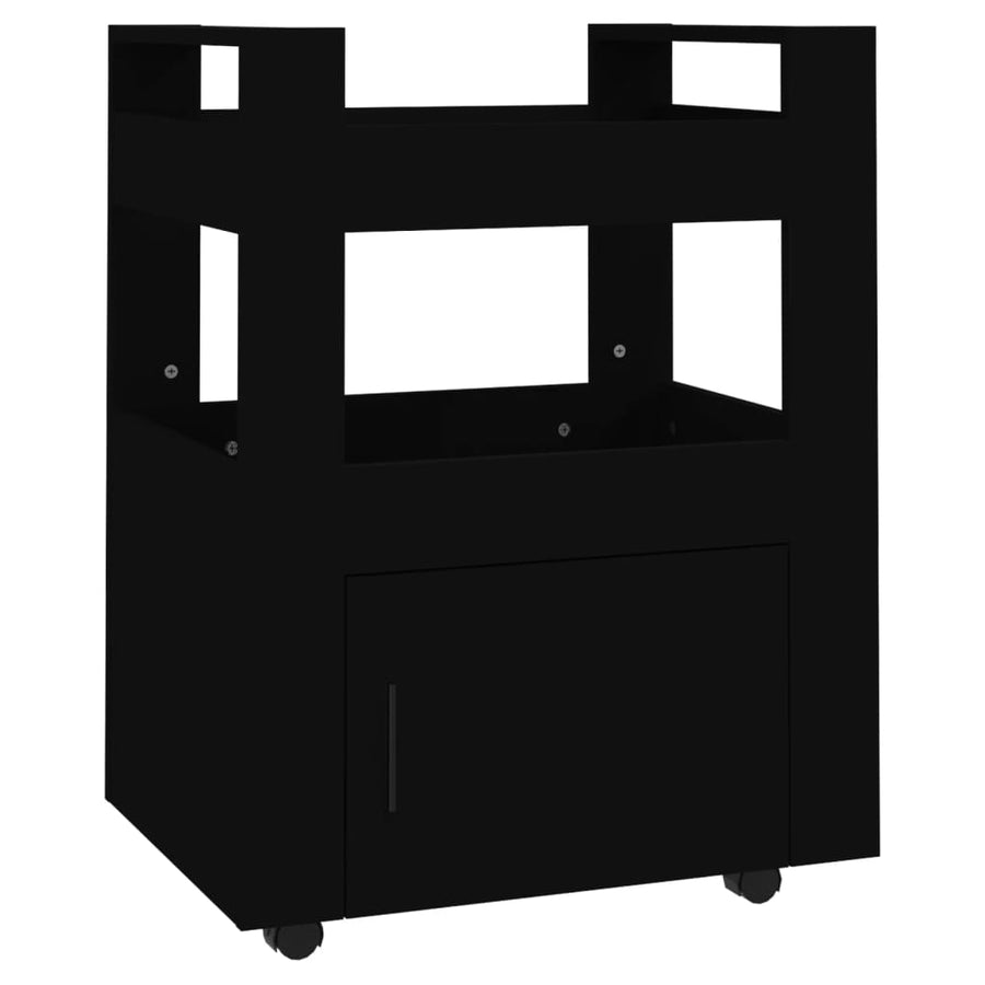 Keukentrolley 60X45X80 Cm Bewerkt Hout Zwart
