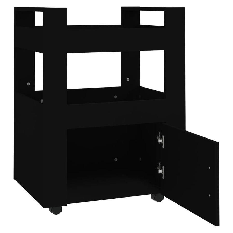 Keukentrolley 60X45X80 Cm Bewerkt Hout Zwart