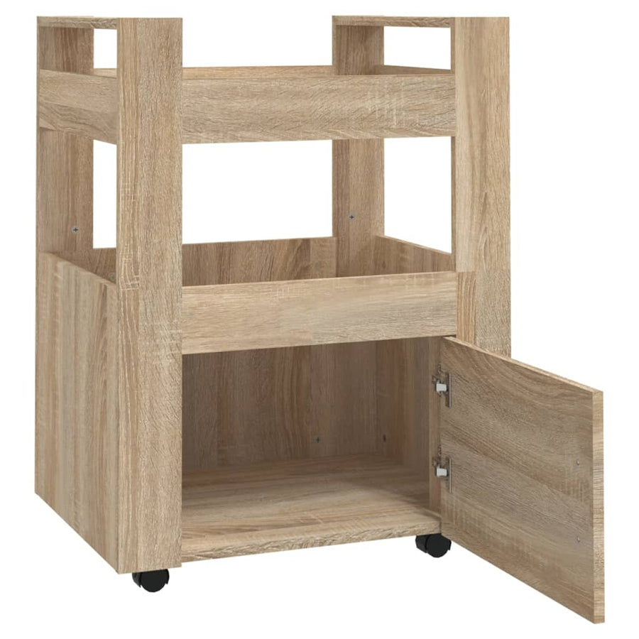 Keukentrolley 60X45X80 Cm Bewerkt Hout Sonoma Eikenkleurig