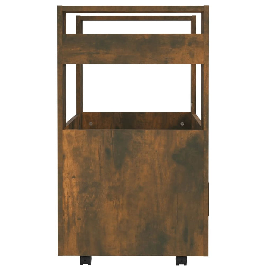 Keukentrolley 60X45X80 Cm Bewerkt Hout Gerookt Eikenkleurig