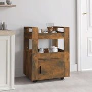 Kitchen trolley 60x45x80 cm engineered wood smoked oak