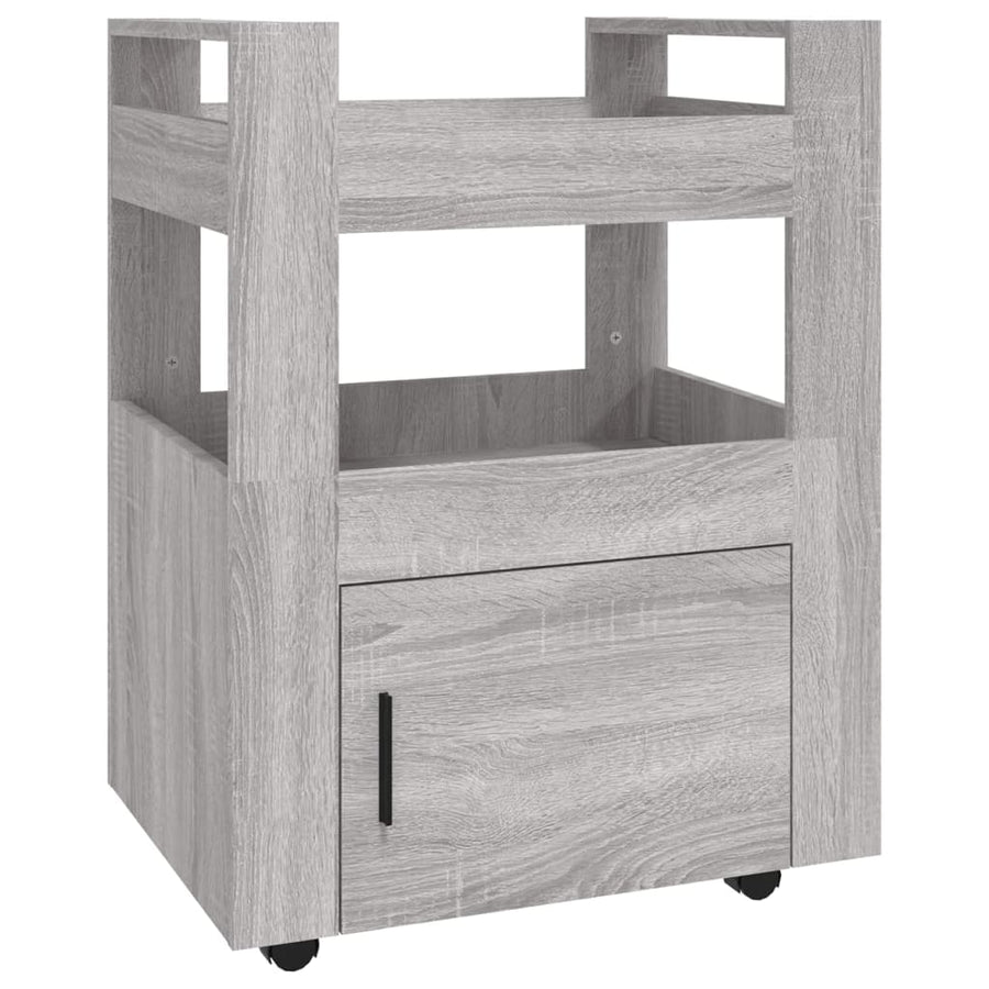 Keukentrolley 60X45X80Cm Bewerkt Hout Grijs Sonoma Eikenkleurig