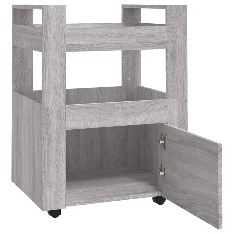 Keukentrolley 60X45X80Cm Bewerkt Hout Grijs Sonoma Eikenkleurig