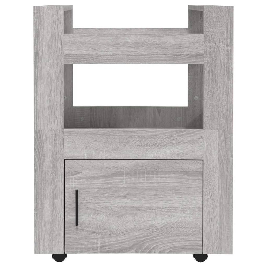 Keukentrolley 60X45X80Cm Bewerkt Hout Grijs Sonoma Eikenkleurig