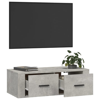 Tv-Hangmeubel 80X36X25 Cm Bewerkt Hout Betongrijs