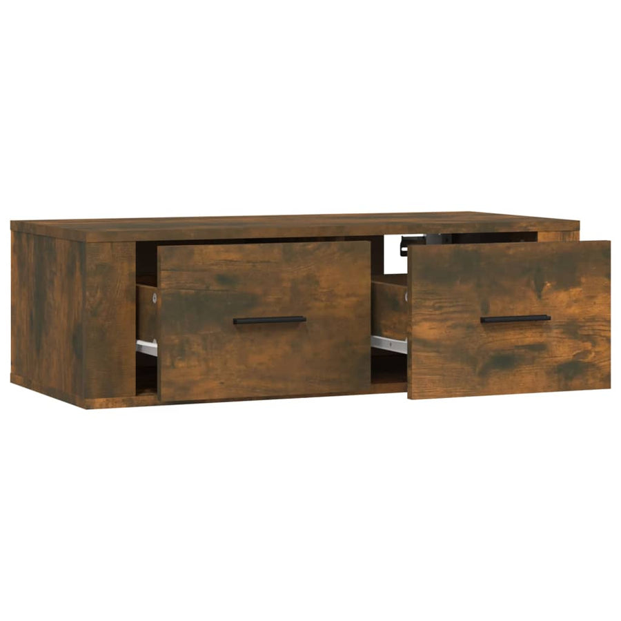 Tv-Hangmeubel 80X36X25 Cm Bewerkt Hout Kleurig Gerookt eiken