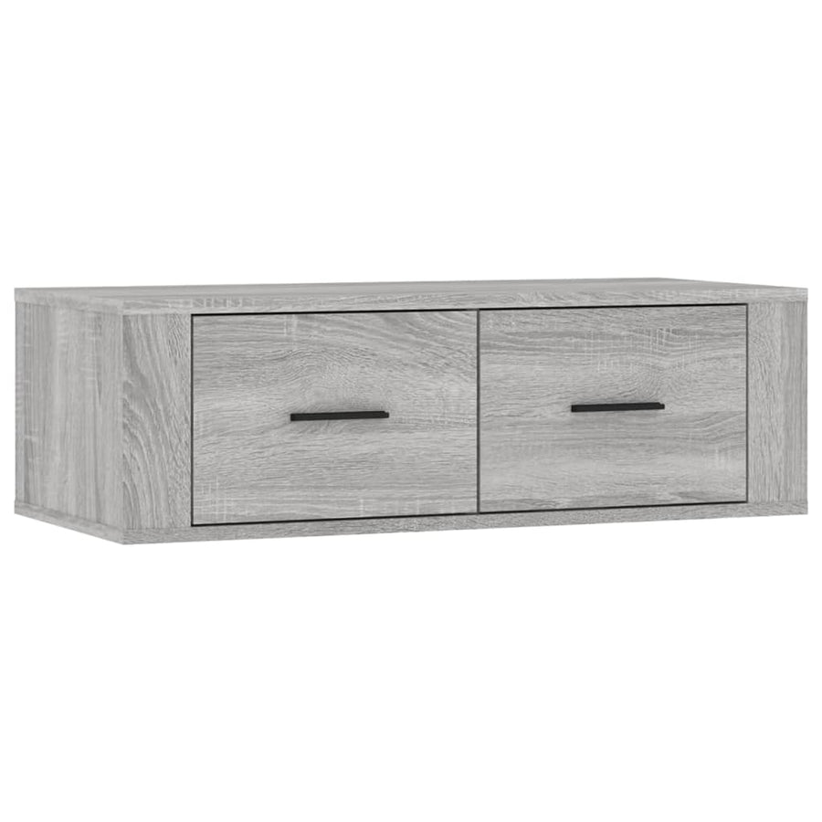 Tv-Hangmeubel 80X36X25 Cm Bewerkt Hout Eikenkleur Grijs sonoma