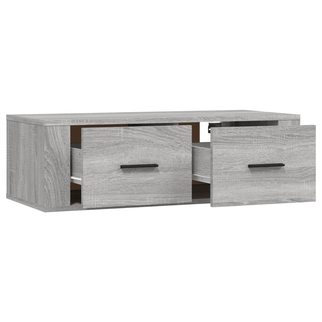 Tv-Hangmeubel 80X36X25 Cm Bewerkt Hout Eikenkleur Grijs sonoma