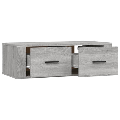 Tv-Hangmeubel 80X36X25 Cm Bewerkt Hout Eikenkleur Grijs sonoma