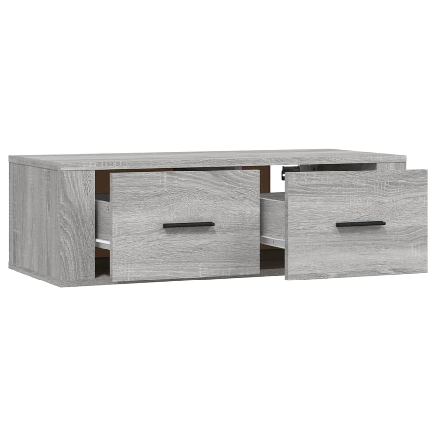 Tv-Hangmeubel 80X36X25 Cm Bewerkt Hout Eikenkleur Grijs sonoma