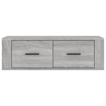 Tv-Hangmeubel 80X36X25 Cm Bewerkt Hout Eikenkleur Grijs sonoma