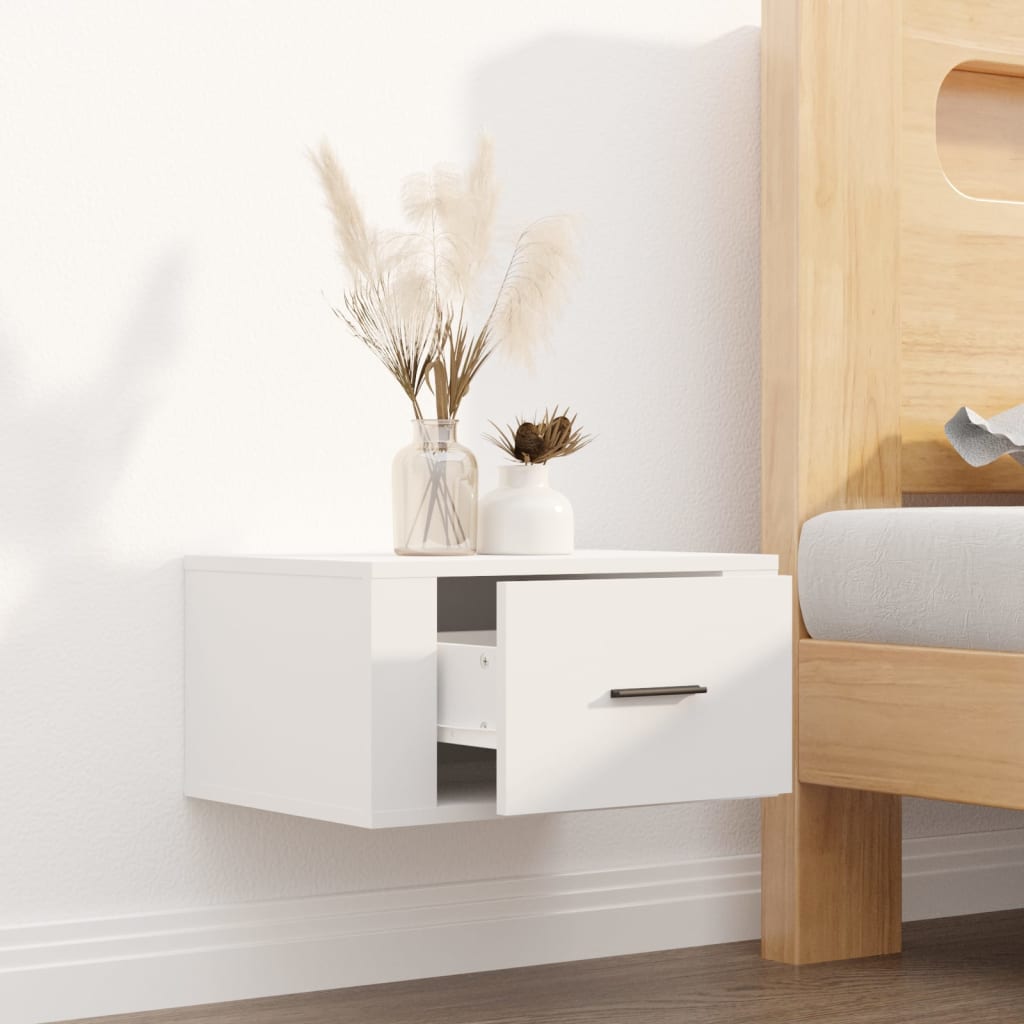 Nachtkastje Wandgemonteerd 50X36X25 Cm Wit