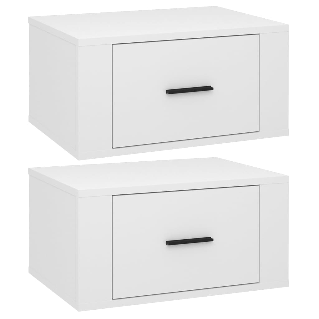 Nachtkastjes 2 St Wandgemonteerd 50X36X25 Cm Hoogglans Wit