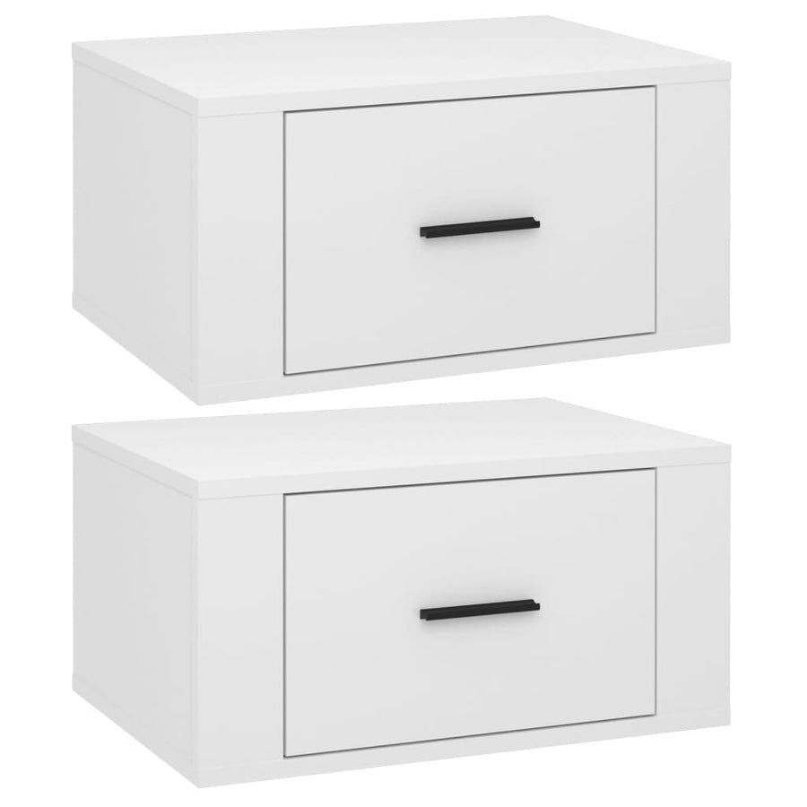 Nachtkastjes 2 St Wandgemonteerd 50X36X25 Cm Hoogglans Wit