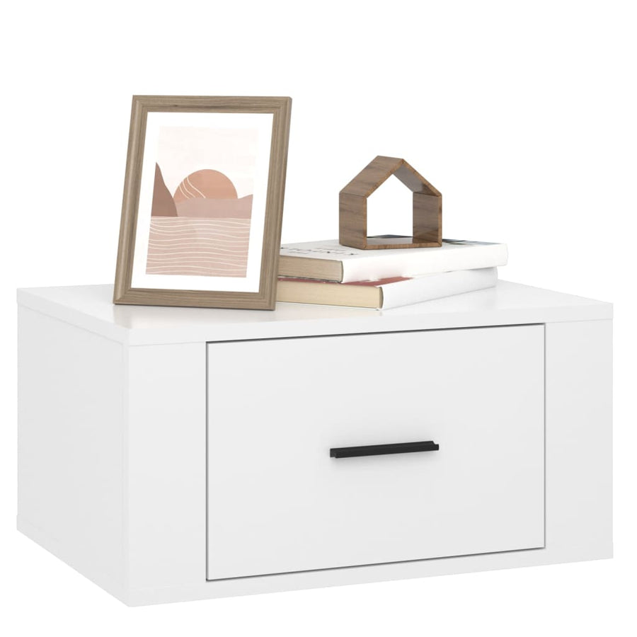 Nachtkastjes 2 St Wandgemonteerd 50X36X25 Cm Hoogglans Wit