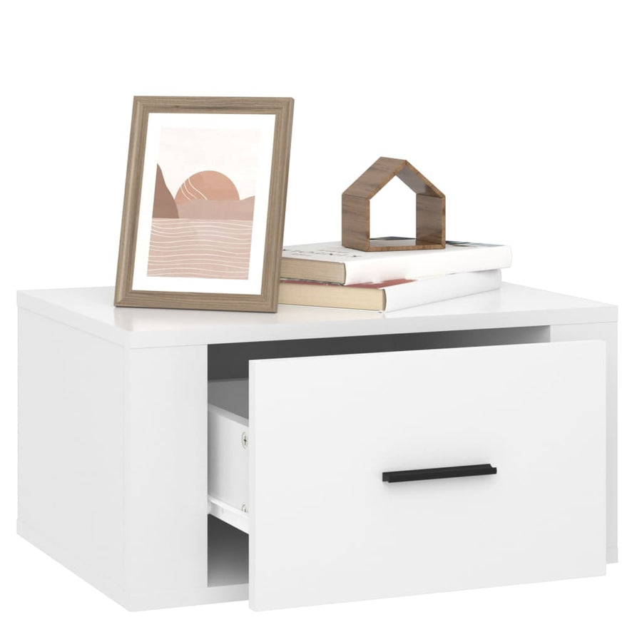 Nachtkastjes 2 St Wandgemonteerd 50X36X25 Cm Hoogglans Wit
