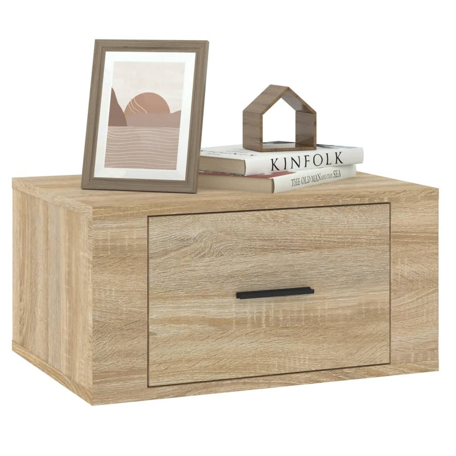 Nachtkastjes 2 St Wandgemonteerd 50X36X25 Cm Sonoma Eikenkleur