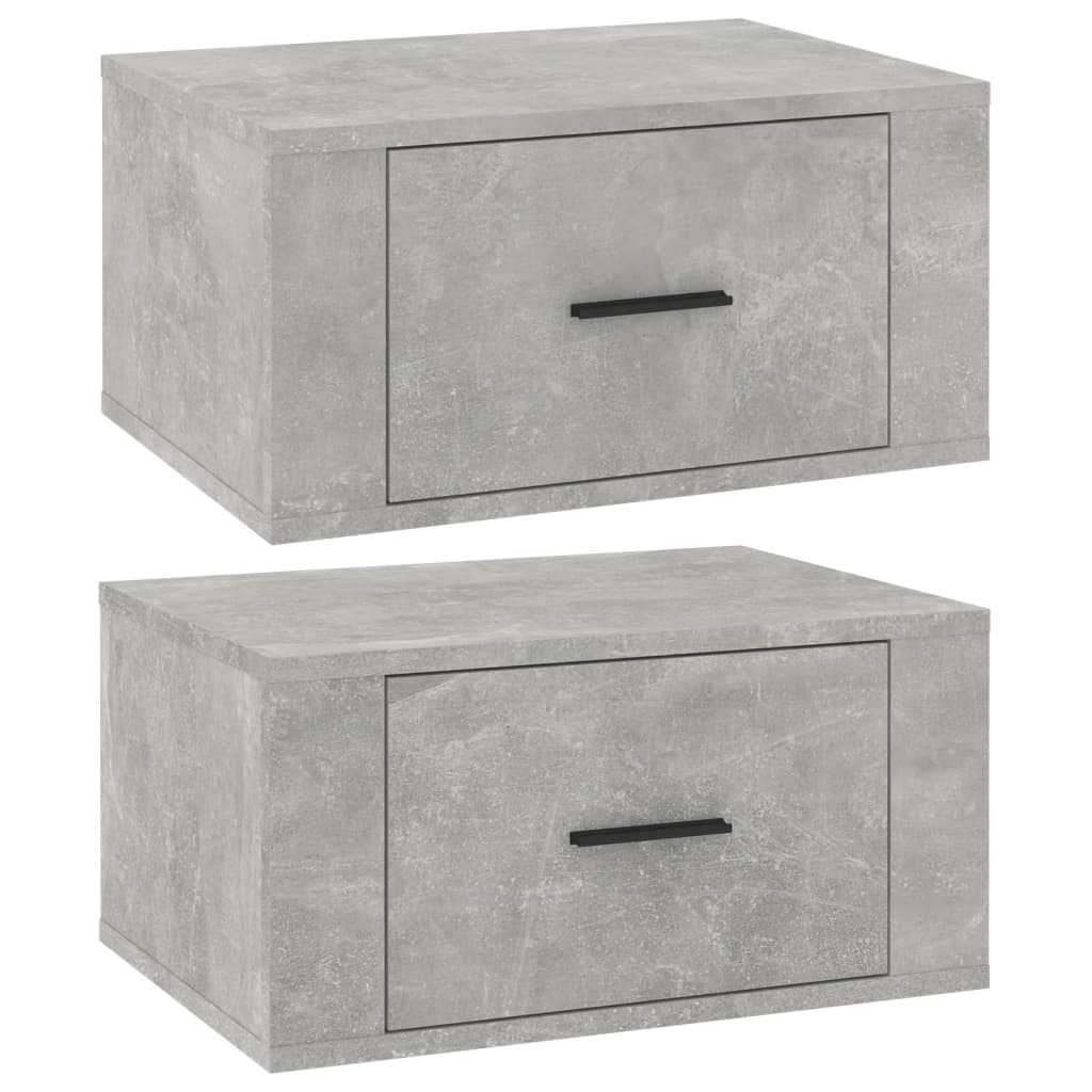 Nachtkastjes 2 St Wandgemonteerd 50X36X25 Cm Betongrijs