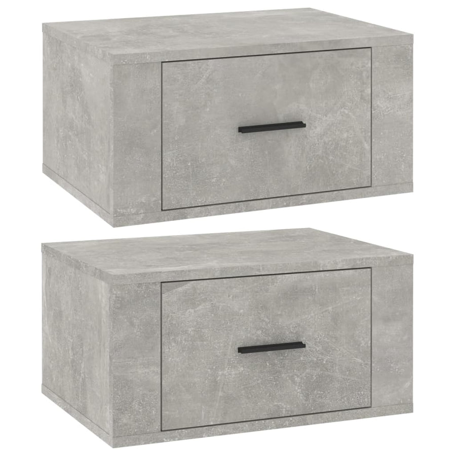 Nachtkastjes 2 St Wandgemonteerd 50X36X25 Cm Betongrijs