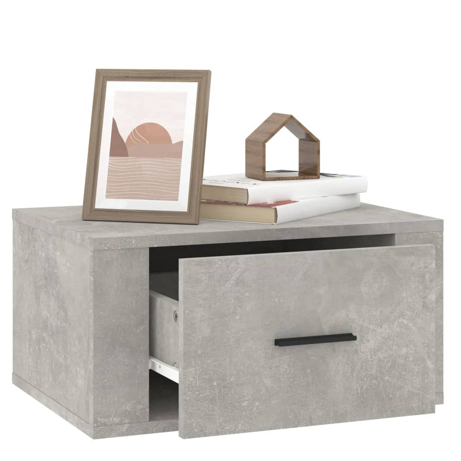 Nachtkastjes 2 St Wandgemonteerd 50X36X25 Cm Betongrijs