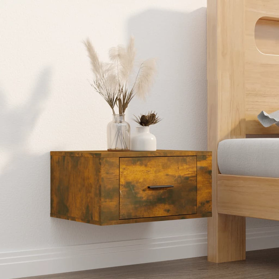 Nachtkastjes 2 St Wandgemonteerd 50X36X25 Cm Gerookt Eikenkleur