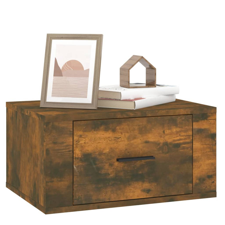 Nachtkastjes 2 St Wandgemonteerd 50X36X25 Cm Gerookt Eikenkleur