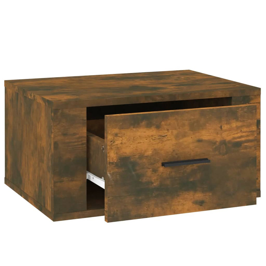 Nachtkastjes 2 St Wandgemonteerd 50X36X25 Cm Gerookt Eikenkleur