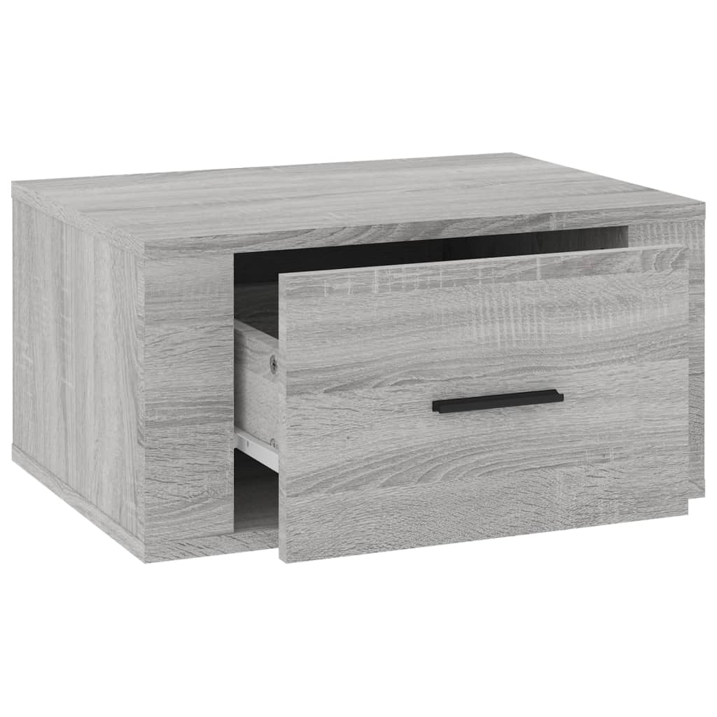 Nachtkastje Wandgemonteerd 50X36X25 Cm Grijs Sonoma Eikenkleur